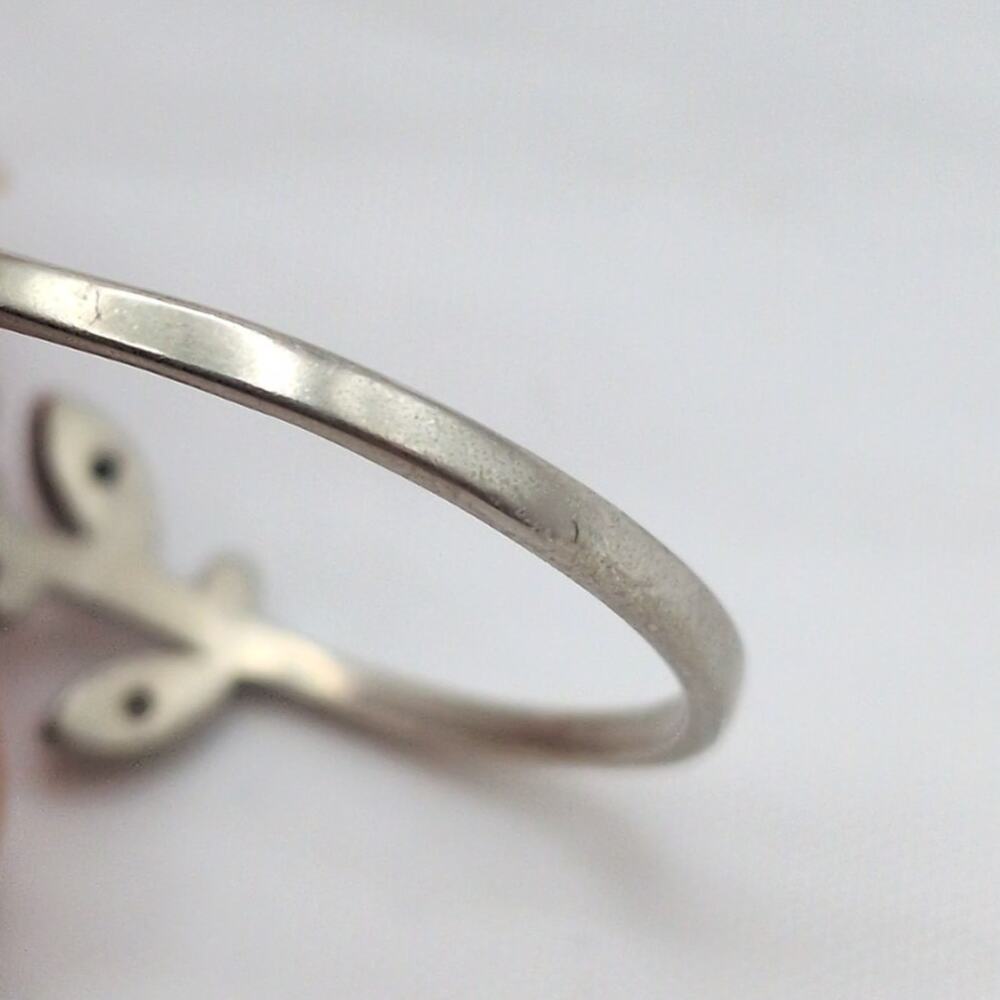 Sterling Silver 925 Crystal CZ Flower Ring Thin Band Size 11.25 2.07g - Picture 6 of 7